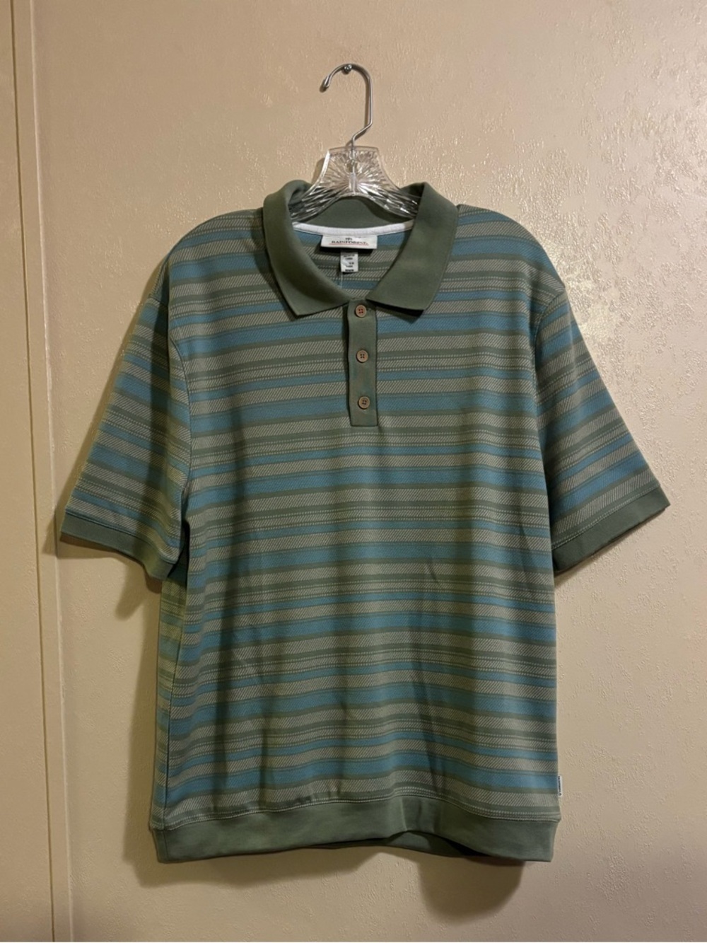 NWT RAINFOREST men's Striped Polo sz M